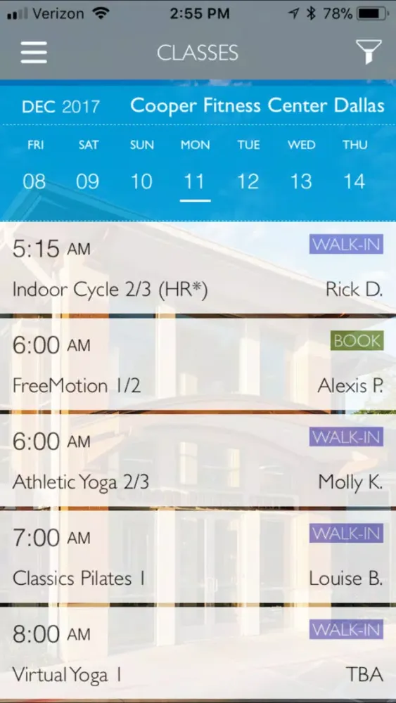 Cooper Fitness Center Screenshots