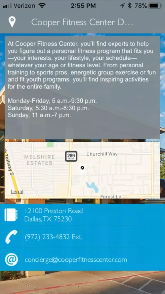 Cooper Fitness Center Screenshots