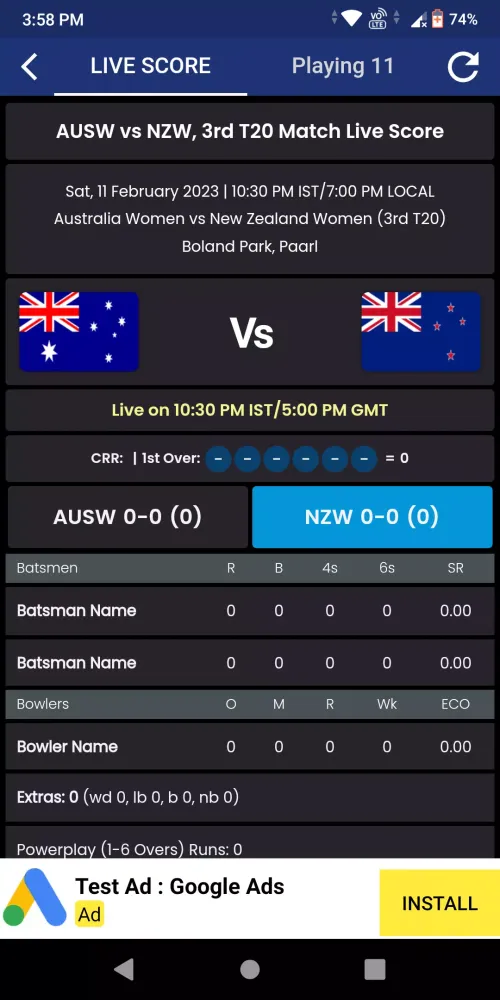 T20 Live Score Cricket 스크린샷