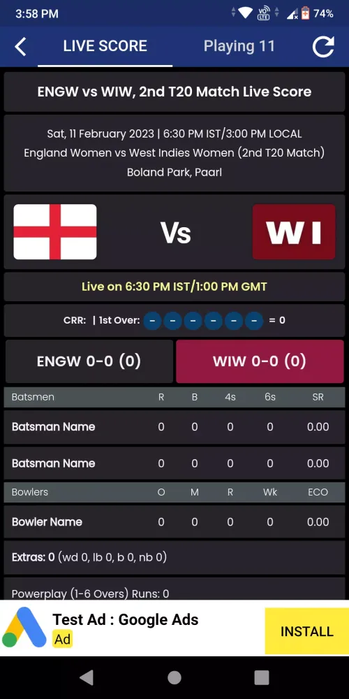 T20 Live Score Cricket 스크린샷
