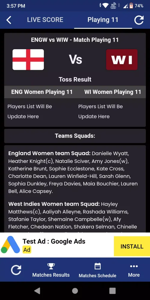 T20 Live Score Cricket 스크린샷