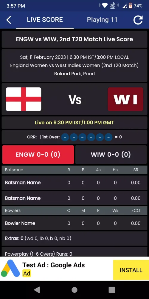 T20 Live Score Cricket 스크린샷