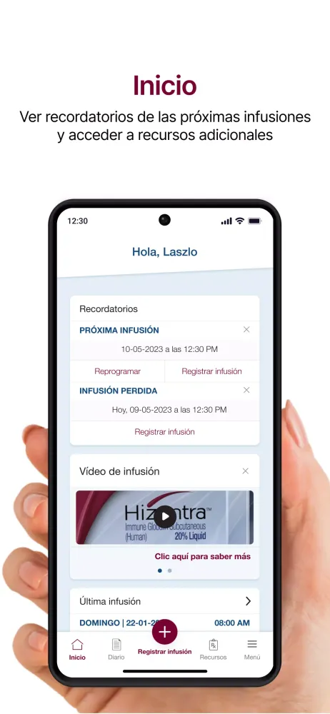 Tangkapan skrin Hizentra App Argentina