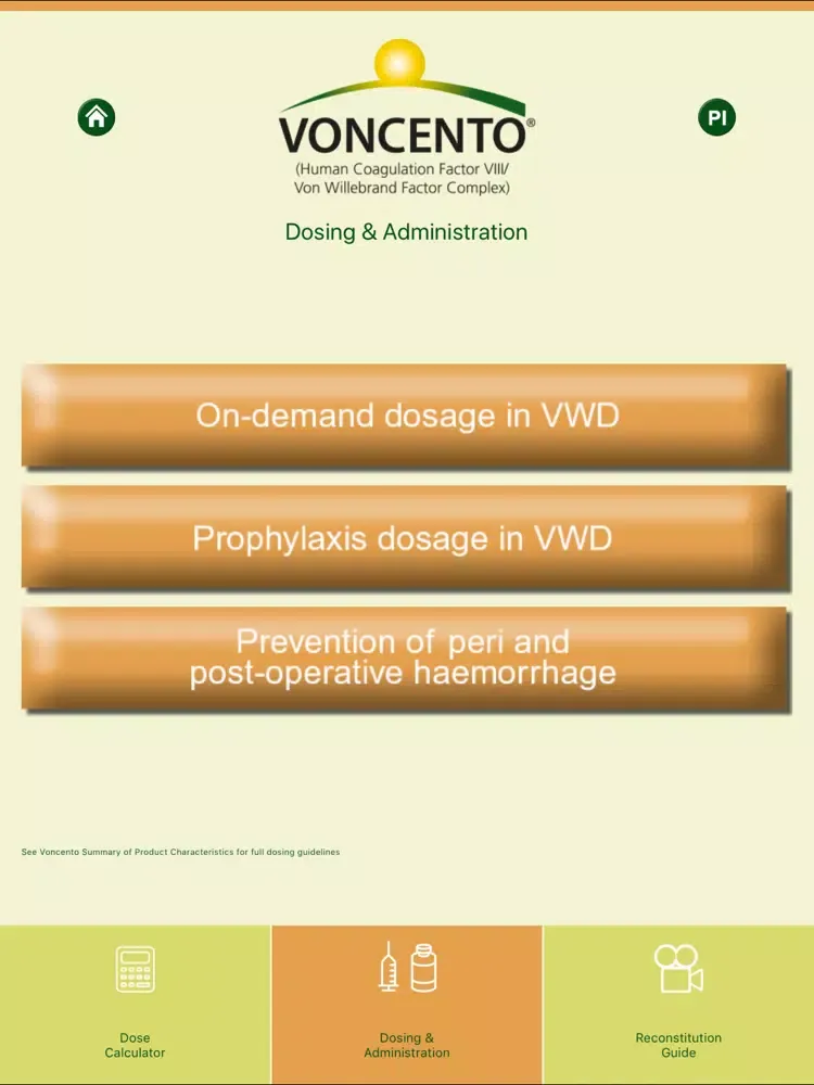 Tangkapan skrin Voncento Dosing Calculator iPad 