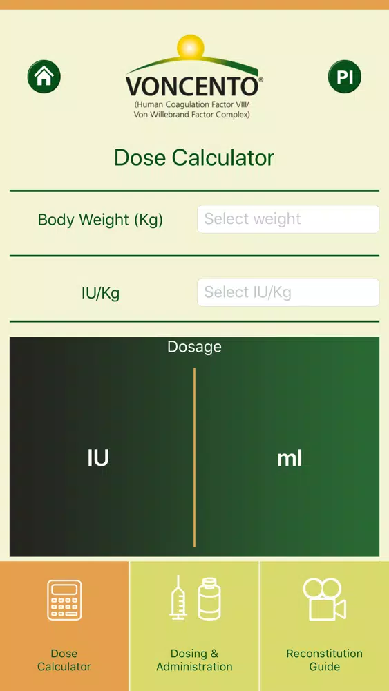 Screenshot di Voncento Dosing Calculator