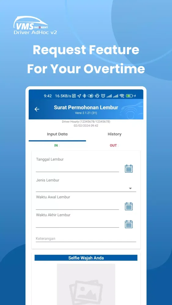 Tangkapan layar VMS Indorent Driver v2