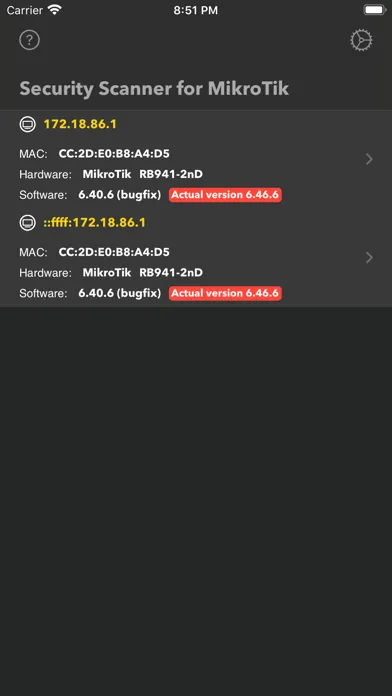 Captures d'écran de MikSec for MikroTik