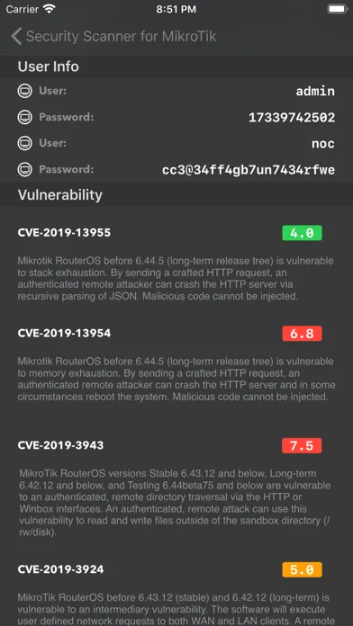Captures d'écran de MikSec for MikroTik