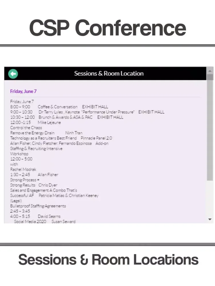 Capturas de pantalla de CSP Conference 2019 iPad 