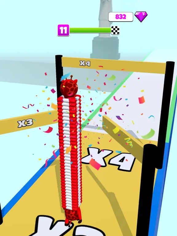 Tangkapan skrin Real Long Neck Run: Ring stack iPad 