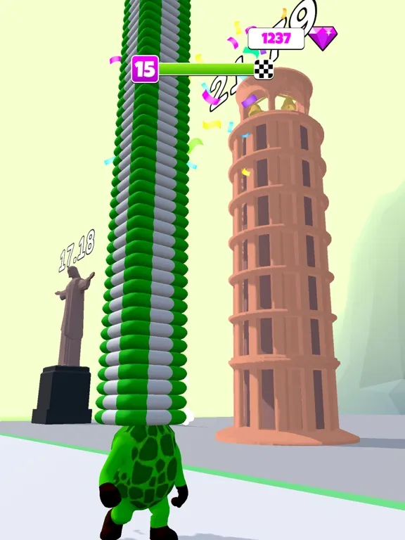 Tangkapan skrin Real Long Neck Run: Ring stack iPad 