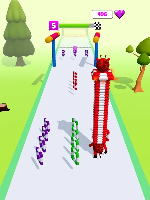 Tangkapan skrin Real Long Neck Run: Ring stack iPad 