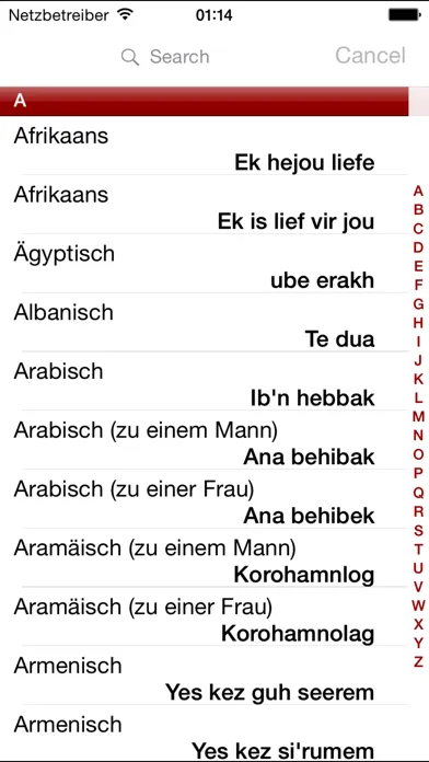 Capturas de tela do I love you - in many languages