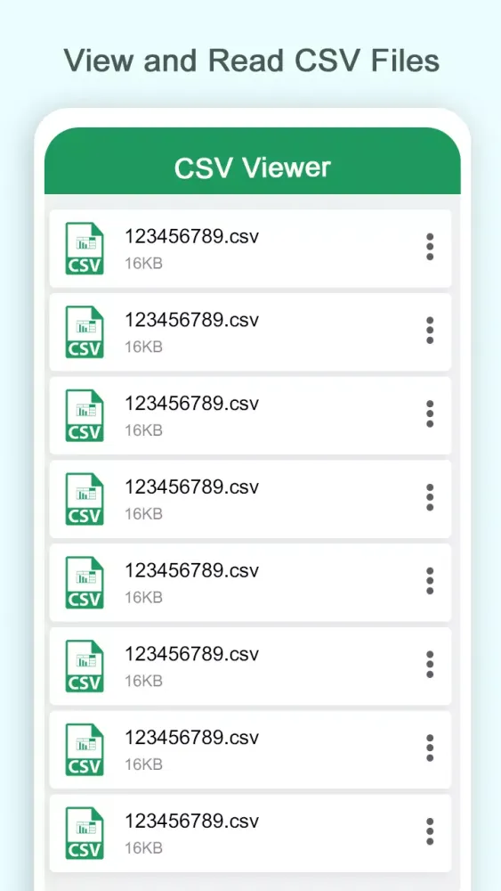 CSV File Reader & CSV Viewer स्क्रीनशॉट