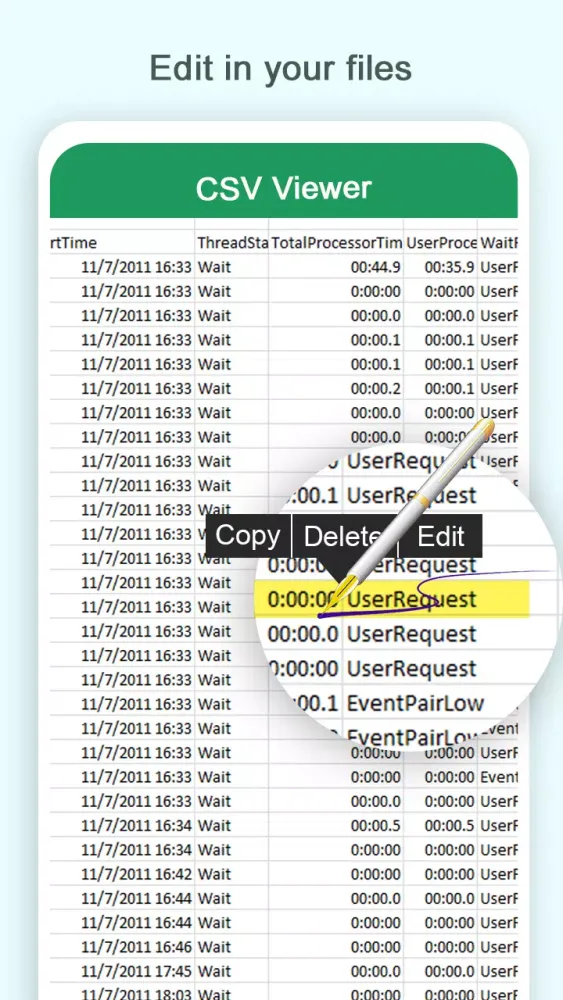 CSV File Reader & CSV Viewer स्क्रीनशॉट