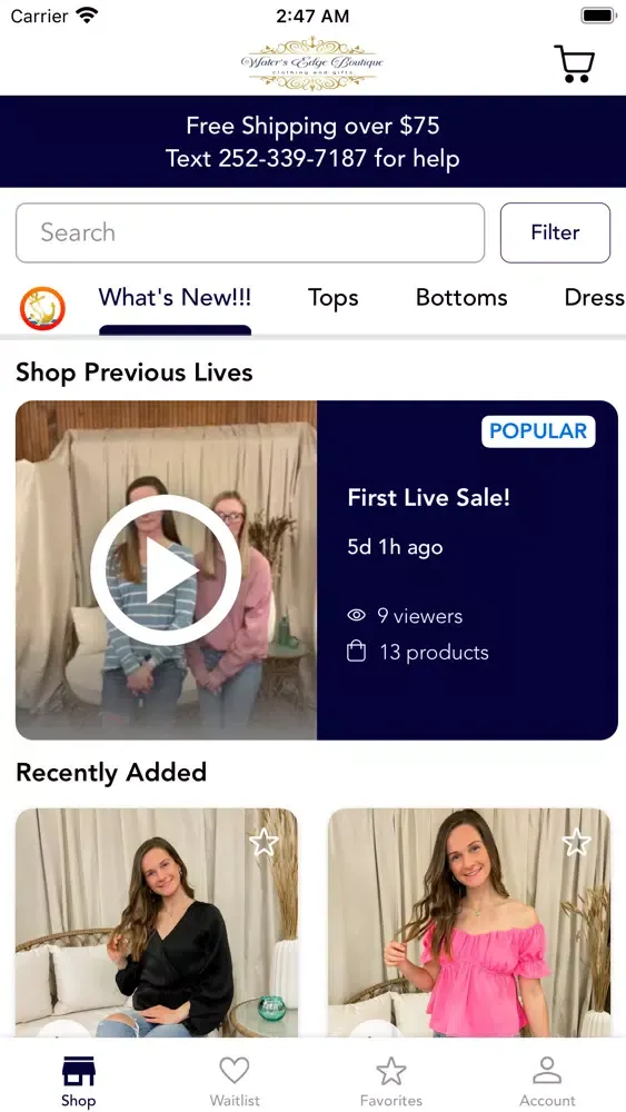 Water's Edge Boutique سکرین شاٹس