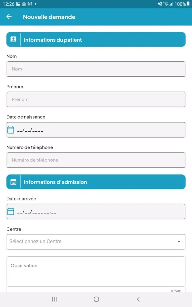 Clinisys Demande d'admission应用截图