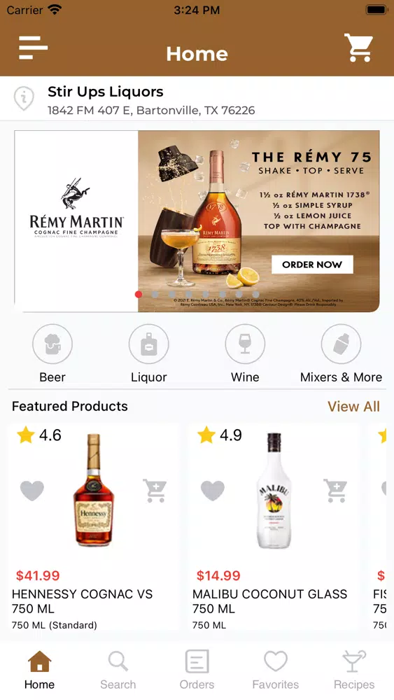 Zrzuty ekranu Stir Ups Liquors