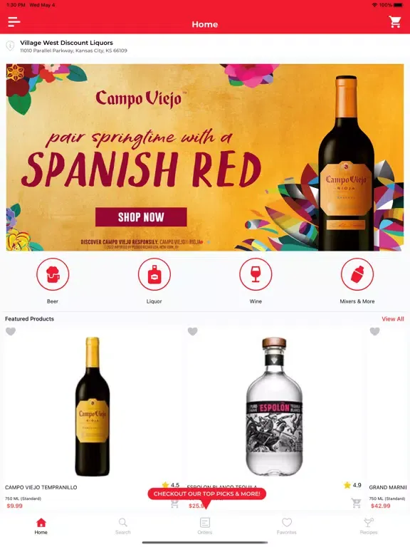 Ảnh chụp màn hình của Village West Discount Liquors iPad 
