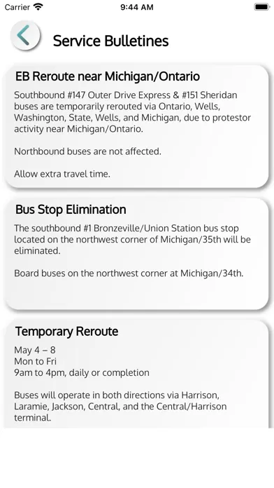 Captures d'écran de Chicago CTA Train Bus Tracker