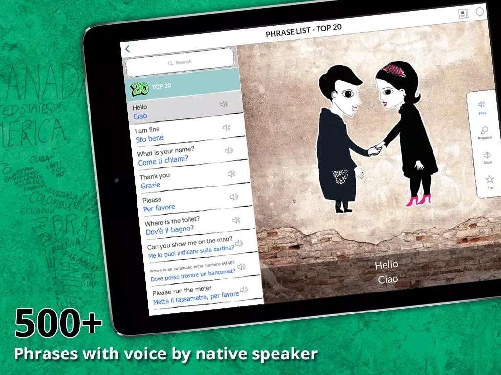 Zrzuty ekranu Italian Phrasi - Free Offline Phrasebook with Flashcards, Street Art and Voice of Native Speaker iPad 