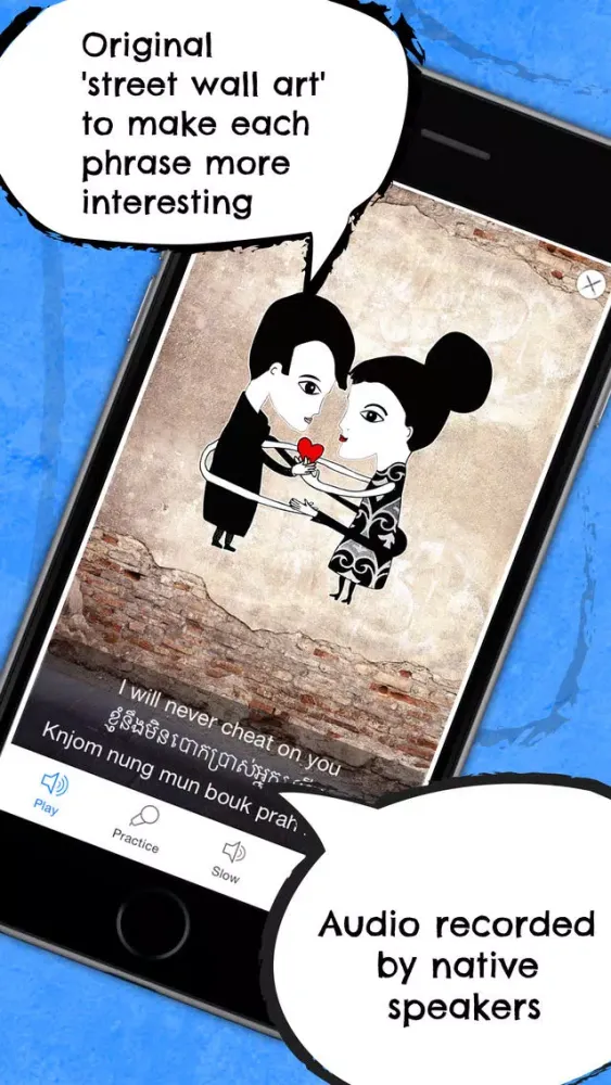 Cambodian Phrasi - Free Offline Khmer Phrasebook with Flashcards, Street Art and Voice of Native Speaker for Cambodia Travel スクリーンショット