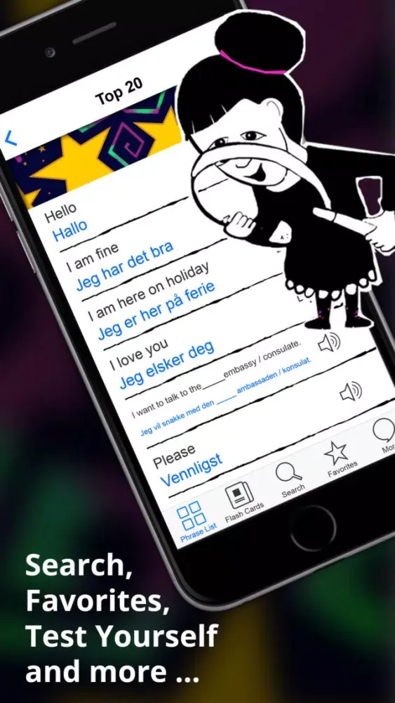 Norwegian Phrasi - Free Offline Phrasebook with Flashcards, Street Art and Voice of Native Speaker Ekran Görüntüleri