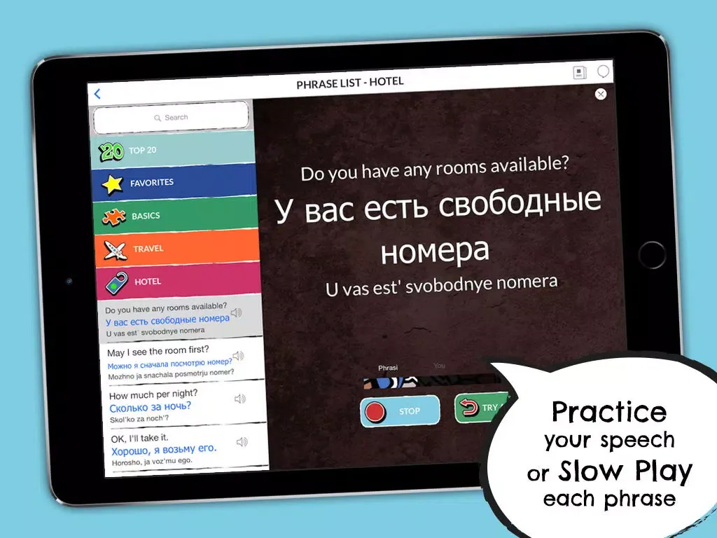Russian Phrasi - Free Offline Phrasebook with Flashcards, Street Art and Voice of Native Speaker iPad  Ekran Görüntüleri