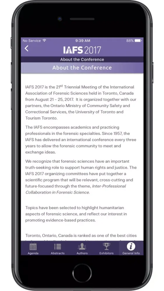 International Association of Forensic Sciences スクリーンショット