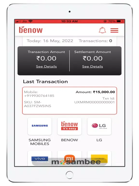 Benow Merchant App iPad  سکرین شاٹس