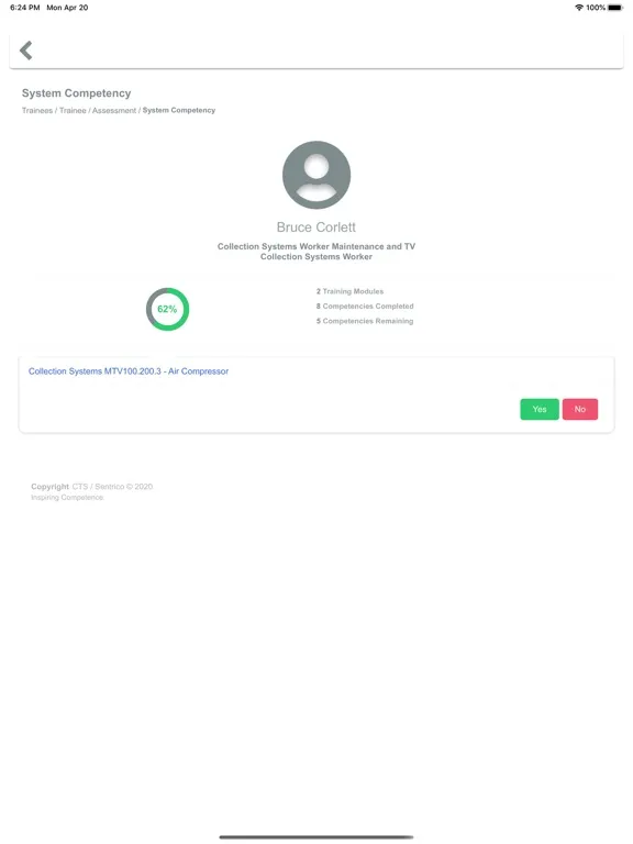 CTS Assessment iPad  Screenshots