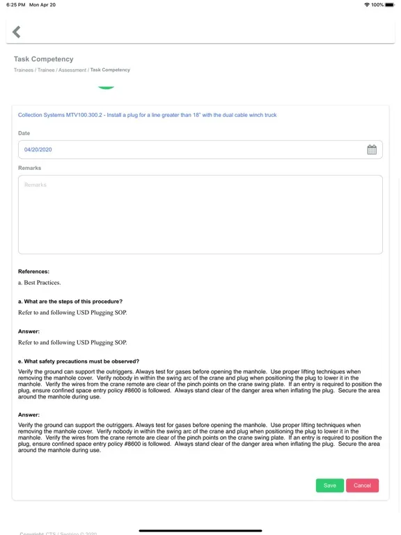 CTS Assessment iPad  Screenshots
