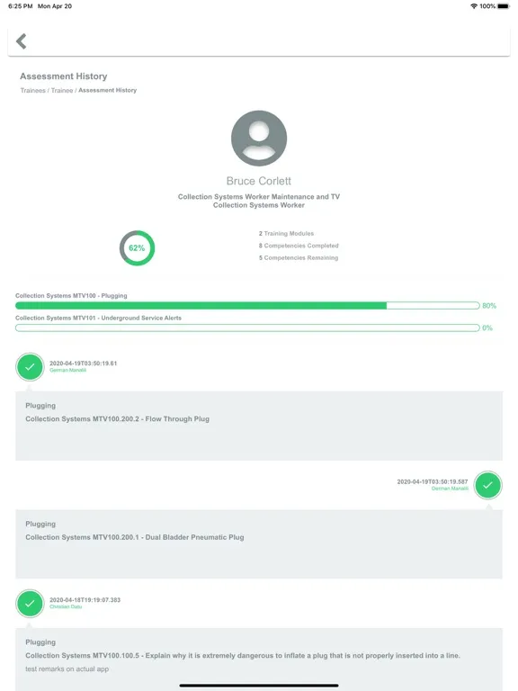 CTS Assessment iPad  Screenshots