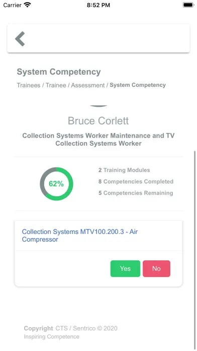 CTS Assessment Screenshots
