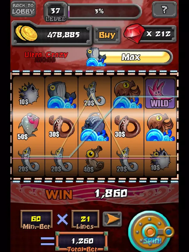Crazy Slots iPad  스크린샷