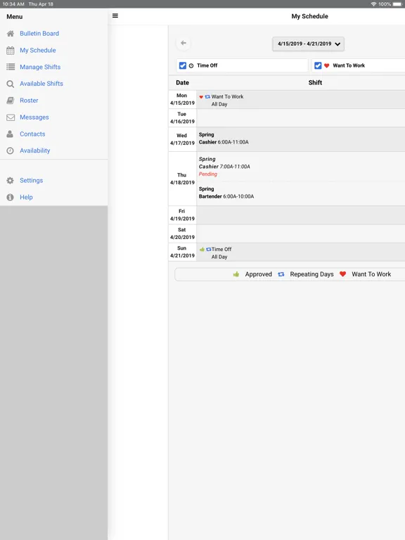 Radar Schedules iPad  स्क्रीनशॉट