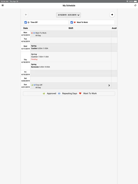 Radar Schedules iPad  स्क्रीनशॉट