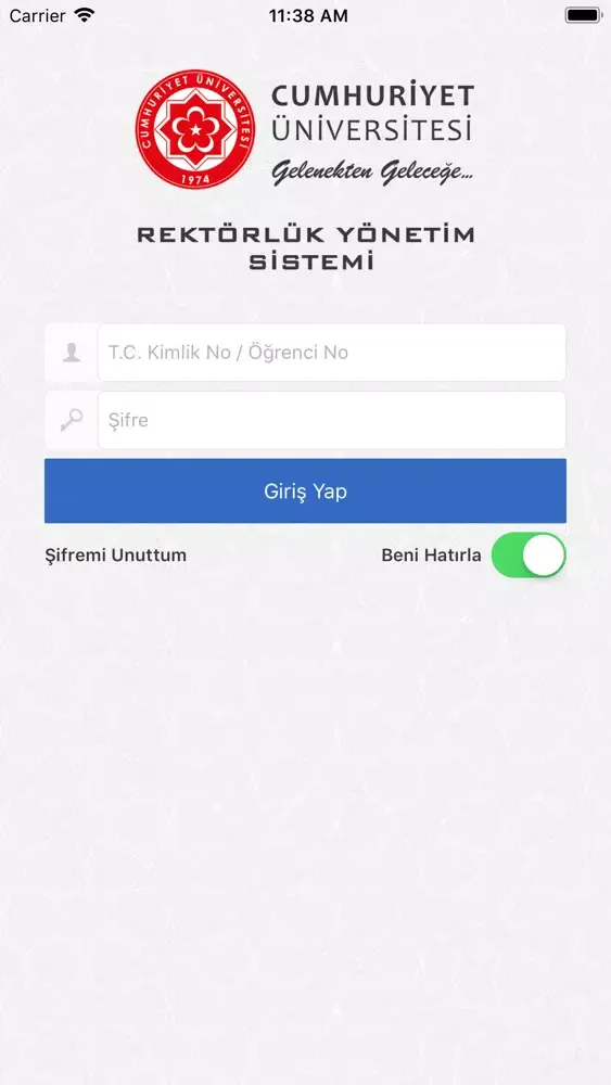 Tangkapan layar Cumhuriyet Üniversitesi