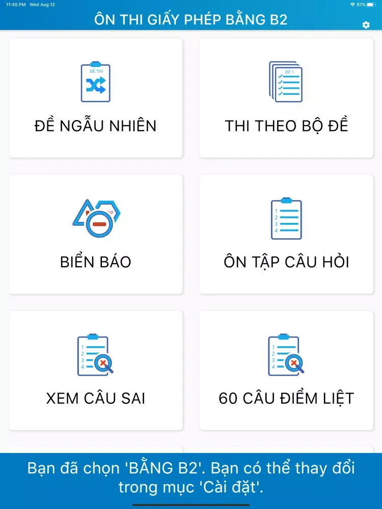 Zrzuty ekranu Ôn thi GPLX - Thi thu B2 iPad 