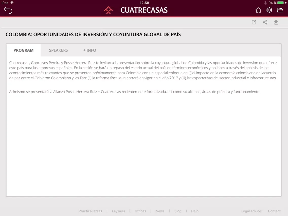 Cuatrecasas Legal Updates iPad  Screenshots