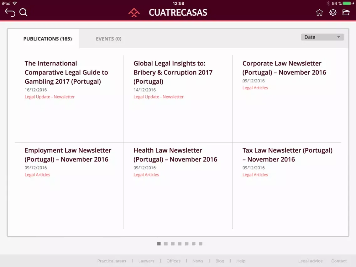 Cuatrecasas Legal Updates iPad  Screenshots