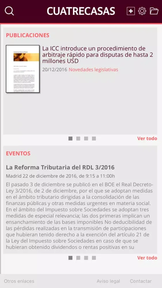 Cuatrecasas Legal Updates Screenshots