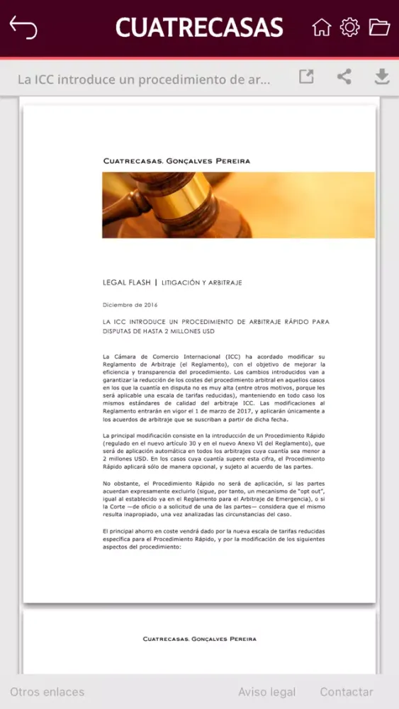 Cuatrecasas Legal Updates Screenshots