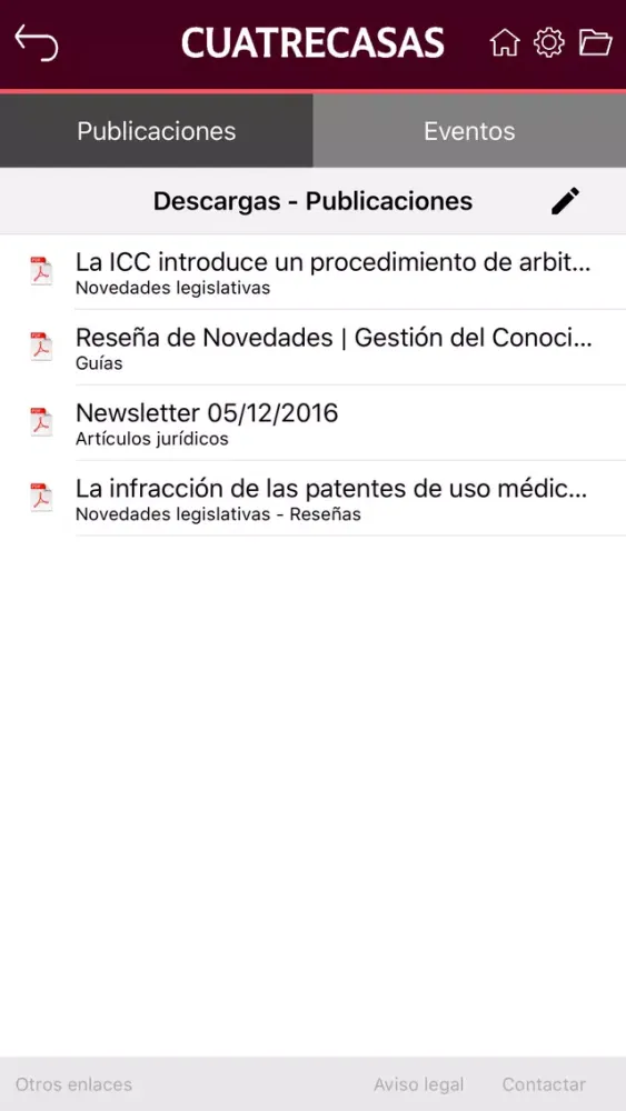 Cuatrecasas Legal Updates Screenshots