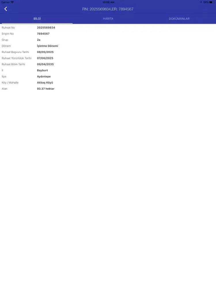 ภาพหน้าจอของ Maden Ruhsat iPad 