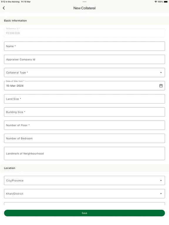 Collateral Appraisal iPad  স্ক্রিনশট