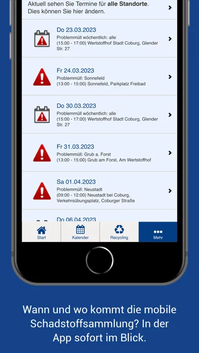 Landkreis Coburg Abfall-App 스크린샷