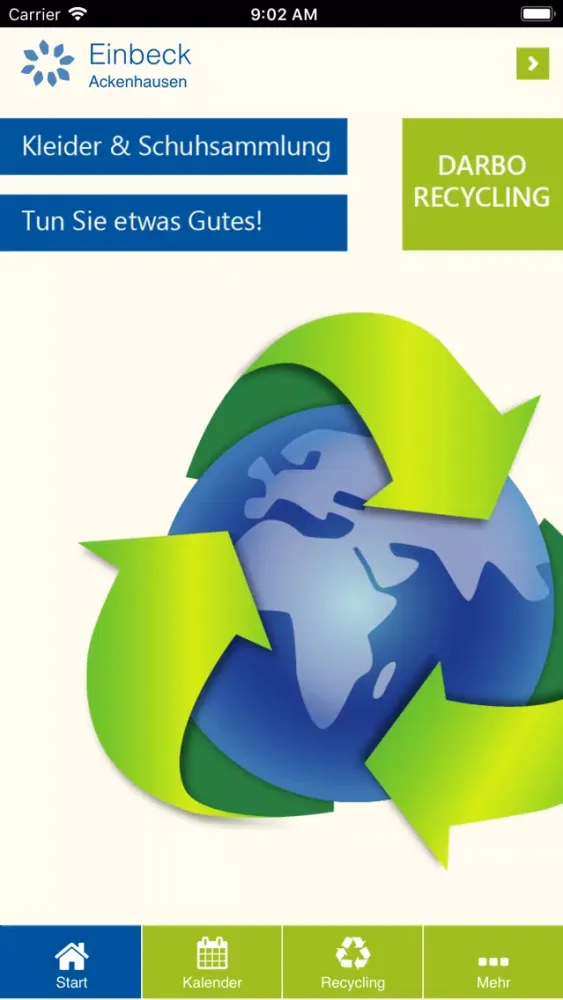 Capturas de tela do Darbo Recycling App