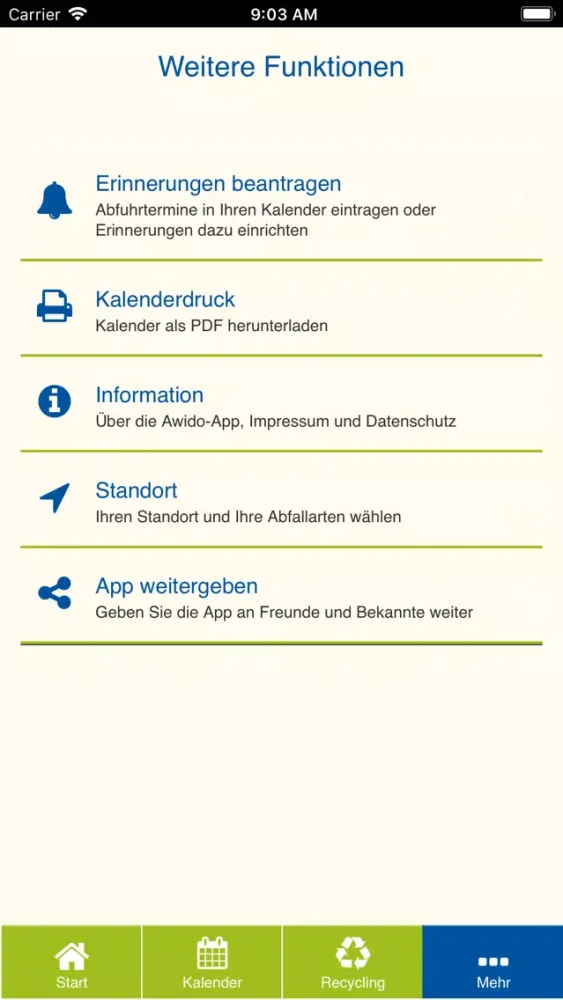 Capturas de tela do Darbo Recycling App