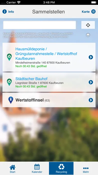 Stadt Kaufbeuren Abfall-App Screenshots